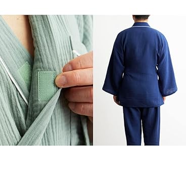 Gypsohila ノベルティ　ルームウェア　 欽ちゃん Amazon | [KISS MY LIFE] Wガーゼパジャマ 作務衣型長袖